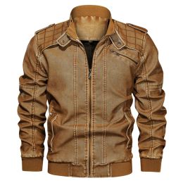 Leather Fashion Casual Youth Men's Wear Mock Collar Leather Shirt