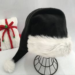 Black Plush Hat Adult Christmas