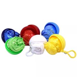 1pc Disposable Raincoat Keychain; Emergency Rain Coat For Hiking And Camping; Unisex Cycling And Camping Accessories (Items: Raincoat Ball Set, Color: Random Color)