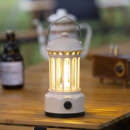 400 Lumens NEW Retro Camping Lights; Atmosphere Tent Lights COB Battery Lighting Hanging Lights; Outdoor Camping Accessories (Color: L800B-White)