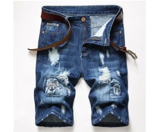 Men's Denim Shorts Stylish Straight Leg Jeans Shorts (Color: 390-1, size: 36)