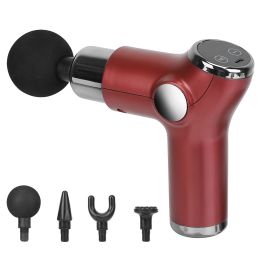 Massage Gun Deep Tissue Fascia Massager Rechargeable Percussion Muscle Relaxation Gun (Color: Red)