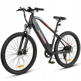 Electric Bicycle 500W 48V 100KM 150KG 27.5KENDA Kenda Tires Front and Rear Lights 7S Variable Speed +LDC+USB Charging Hole E Bike (Color: Black)